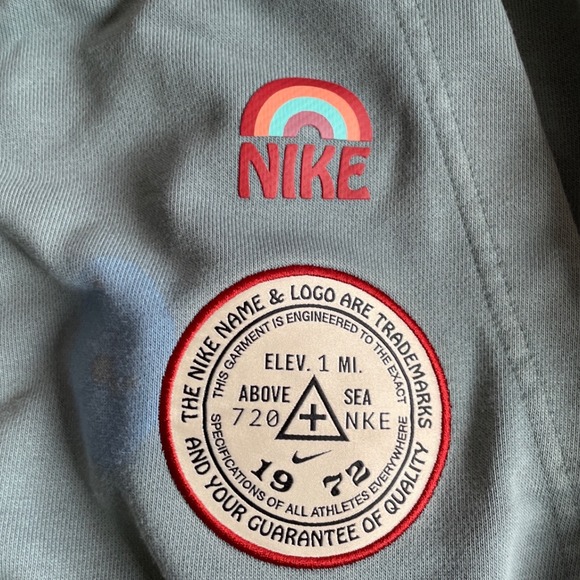 Nike Dri Fit Standard Issue Hoodie Teal Graphic Print Mens L Organic High - Picture 7 of 12